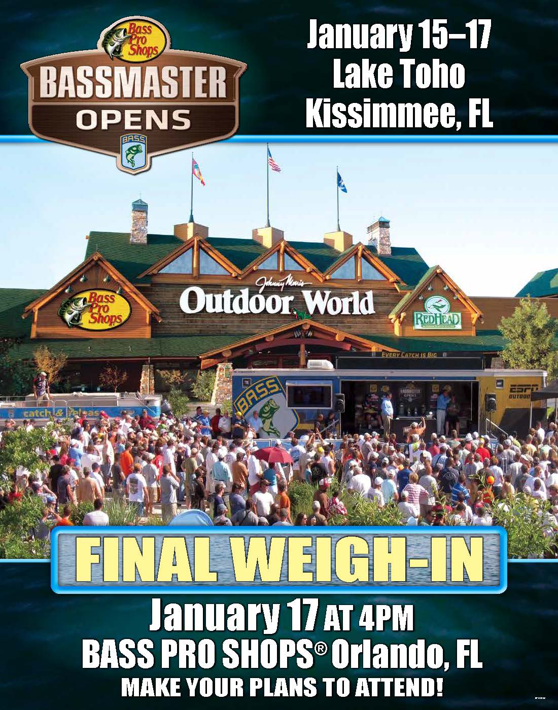 Bassmaster Southern Open Weigh in at Bass Pro Shops in Orlando