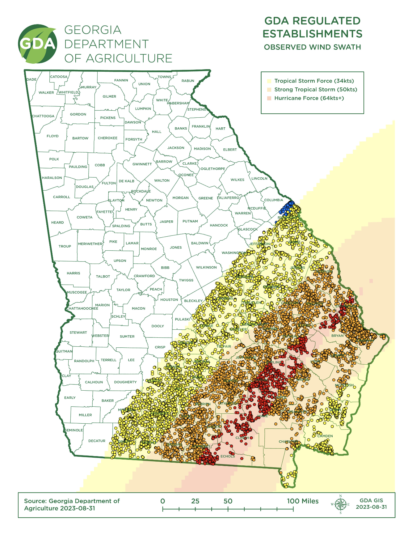 Georgia Department of Agriculture Update on Hurricane Idalia Response and  Damage Assessments