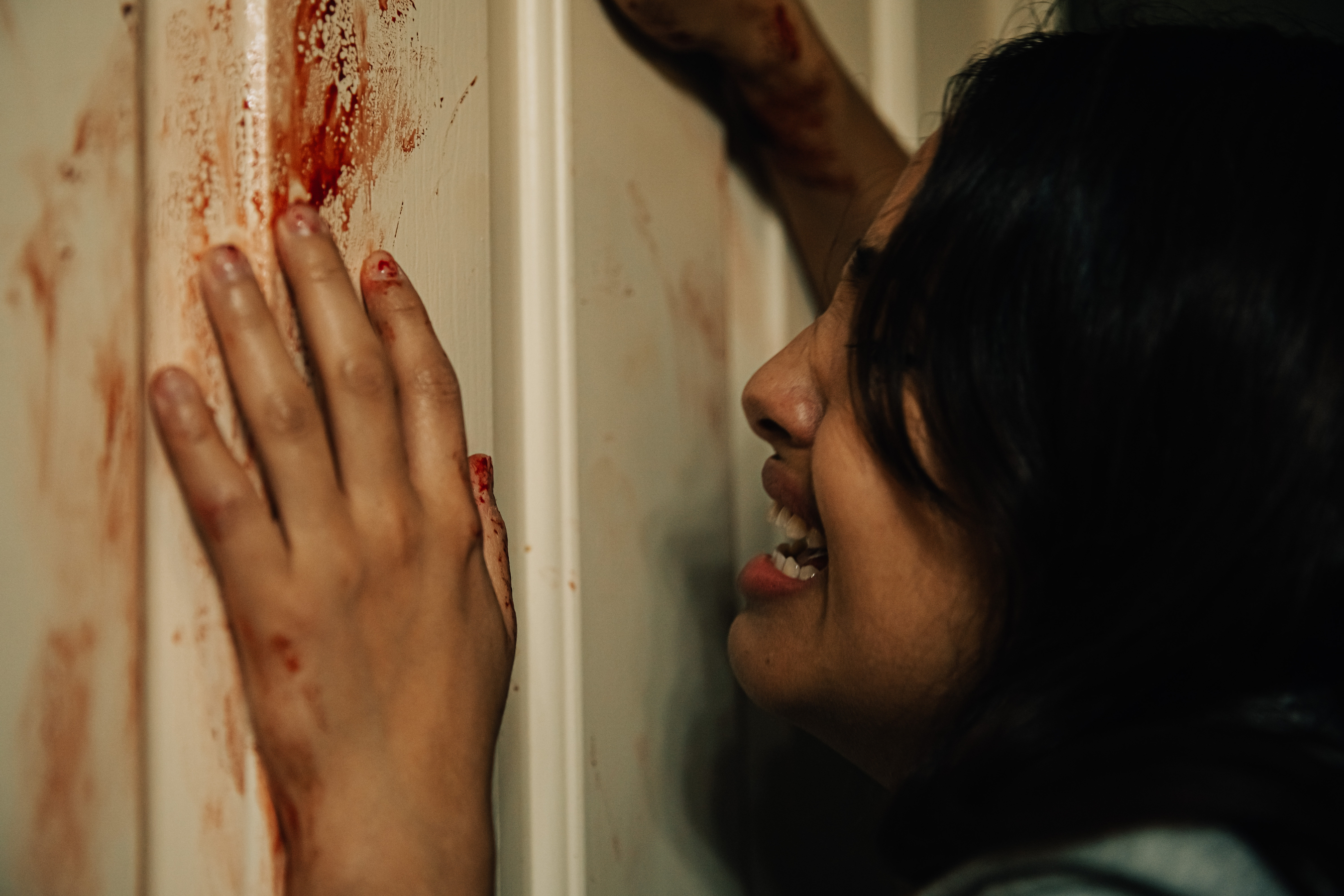 ER ghost ruined my life_Character Claudia, Talent Daniela scared, bloody and locked inside of the bathroom.jpeg