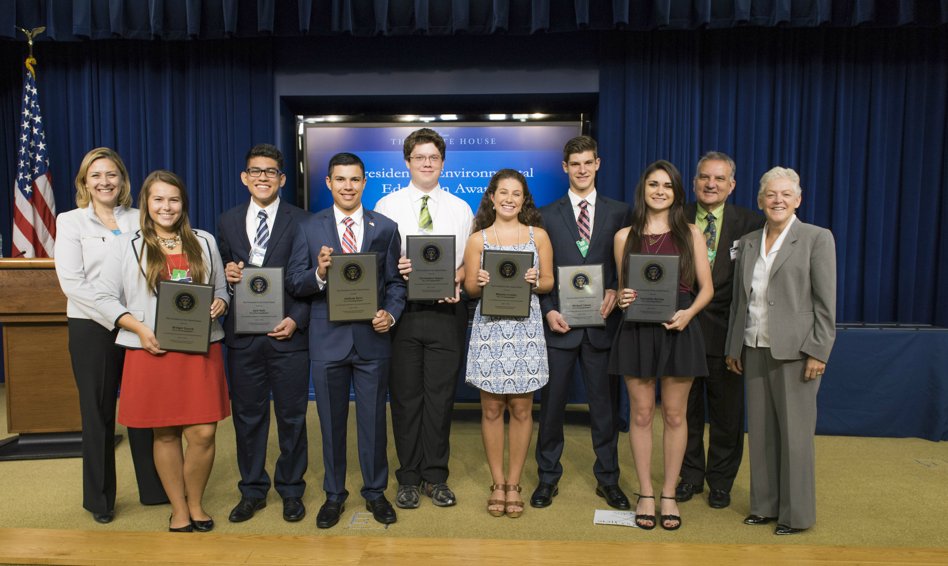 EPA Administrator with recent PEYA winners