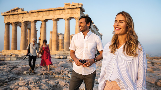 Two couples at the Acropolis in Athens, Greece. Photo courtesy of Princess Cruises/